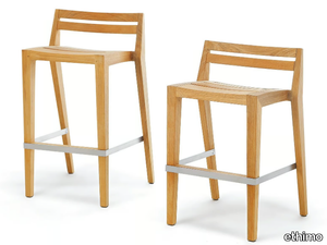 RIBOT - High teak stool with back _ Ethimo