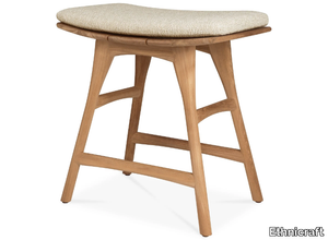 OSSO - Upholstered teak garden stool with footrest _ Ethnicraft