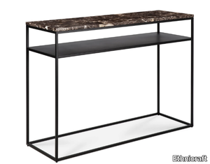 STONE - Contemporary style rectangular marble console table with shelving _ Ethnicraft