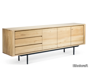 OAK SHADOW BLACK FRAME - Oak sideboard with doors with drawers _ Ethnicraft