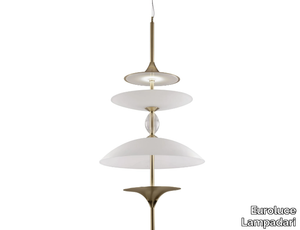 SAMA - LED glass and aluminium pendant lamp _ Euroluce Lampadari