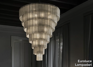 PLISSÈ - Satin glass pendant lamp _ Euroluce Lampadari