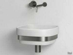 RIBBON - Wall-mounted square Livingtec® washbasin _ Ex.t