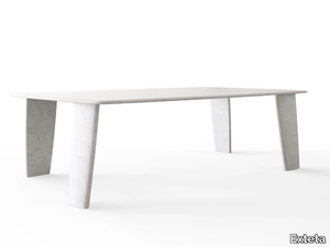 BISCUIT - Rectangular marble garden table _ Exteta