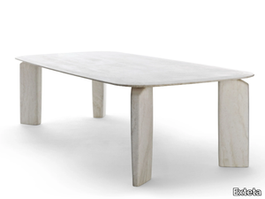 GIOTTO - Rectangular travertine garden table _ Exteta