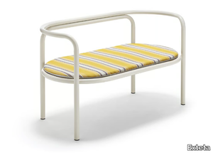 LOCUS SOLUS JACQUEMUS + EXTETA SPECIAL RE-EDITION - Powder coated steel garden bench with back _ Exteta