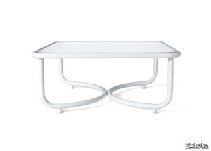 LOCUS SOLUS - Square Glass and Stainless Steel garden side table _ Exteta