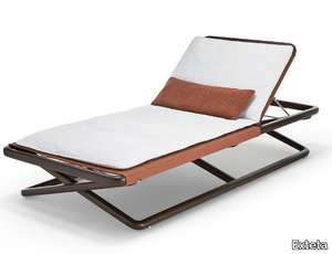 LPIDC04 - Recliner mahogany and fabric sun lounger _ Exteta