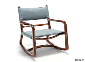 LPIDC05 - Rocking mahogany and fabric chair with armrests _ Exteta