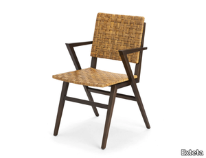 SEDIA LUPO 1945 - Wicker chair with armrests _ Exteta