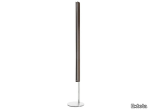 STECCA - Stainless steel and wood floor lamp _ Exteta