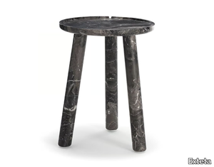 STONE ROUND - Round Steven Black marble high side table _ Exteta