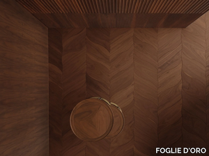 BROWN LANDSCAPE - Brushed walnut parquet _ FOGLIE D'ORO