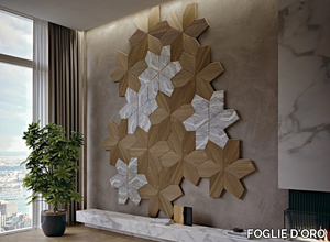 AZALEA 3D - Modular indoor wooden 3D Wall Cladding _ FOGLIE D'ORO