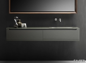 EDGE - Wall-mounted glass vanity unit with drawers _ FALPER