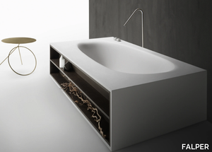 VASCAMISURA - Cristalplant bathtub with wooden compartment _ FALPER