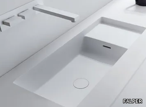 SQUARE - Cristalplant® washbasin with integrated countertop _ FALPER