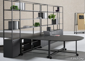 ATELIER - Sectional workstation desk with shelves _ FANTONI