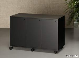 ATELIER - Metal office storage unit with hinged doors with castors _ FANTONI