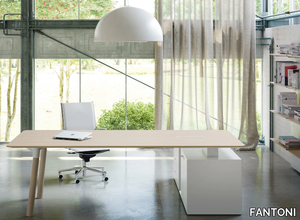 WOODS - Office desk with shelves with drawers _ FANTONI