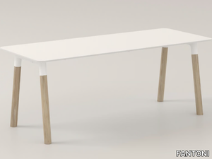 WOODS - Solid wood workstation desk _ FANTONI