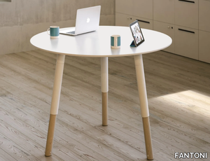 WOODS - Height-adjustable round meeting table _ FANTONI