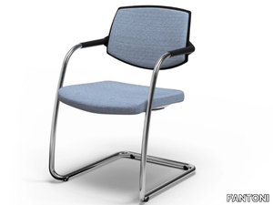 EURA VISITOR - Cantilever fabric reception chair with armrests _ FANTONI