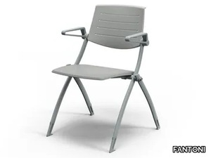 ZERO9 - Stackable folding plastic training chair with armrests _ FANTONI