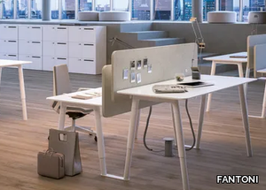 WOODS - Height-adjustable wooden office desk _ FANTONI