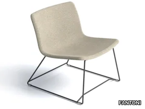 POLIS - Sled base upholstered fabric easy chair _ FANTONI