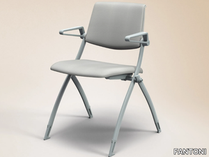 ZERO9 - Stackable folding fabric training chair with armrests _ FANTONI