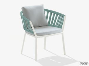 RIA - Aluminium chair with armrests with integrated cushion _ FAST