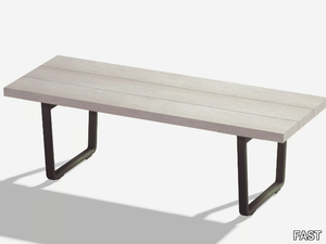 ORIZON - Wooden effect aluminium garden bench _ FAST