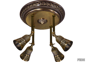 BILBAO II - Adjustable brass ceiling lamp _ FEDE