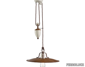 GRUNGE - Adjustable metal pendant lamp _ FERROLUCE