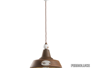 GRUNGE - Ceramic and metal pendant lamp _ FERROLUCE