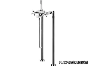 MAXIMA F5304/4 - 2 hole floor standing bathtub tap with hand shower _ FIMA Carlo Frattini