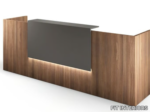 ALPHA - Melamine-faced chipboard reception desk with Built-In Lights _ FIT INTERIORS