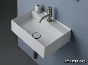 BLOCK - Wall-mounted single ceramic washbasin _ FIT INTERIORS