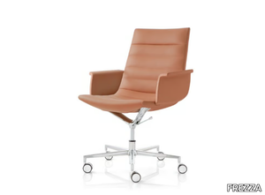 KEY - Height-adjustable leather office chair with armrests _ FREZZA