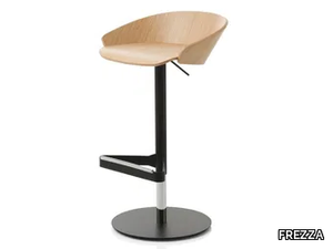 KARL - Swivel height-adjustable wood veneer office stool _ FREZZA