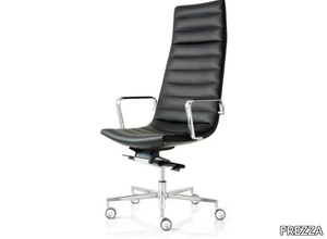 KEY - Swivel high-back leather executive chair with 5-spoke base _ FREZZA