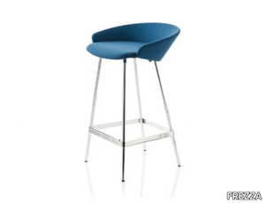 KARL - High chrome plated steel stool with footrest _ FREZZA