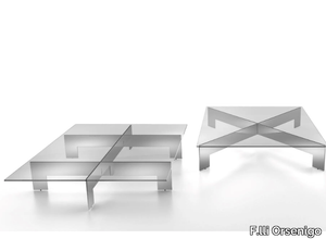 BRIDGE - Crystal and steel coffee table _ F.lli Orsenigo