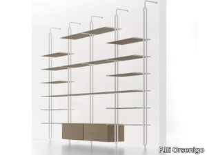 TANGRAM - Double-sided floor-ceiling mounted crystal bookcase _ F.lli Orsenigo