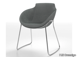 EMME - Sled base upholstered fabric chair with armrests _ F.lli Orsenigo