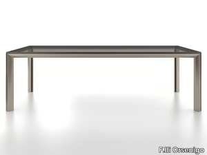 GRANDANGOLO - Rectangular tempered glass dining table _ F.lli Orsenigo