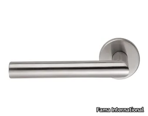 ITALIAN DESIGN - MIMOSA - Steel door handle on rose _ Fama International