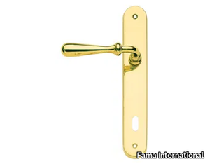 ITALIAN DESIGN - ARUM-PLACCA - Brass door handle on back plate _ Fama International