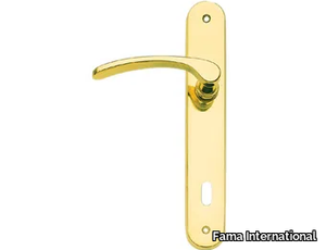 ITALIAN DESIGN - FIORDALISO-PLACCA - Brass door handle on back plate _ Fama International